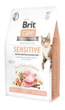 Brit Care Cat GF Sensitive Health Digestion & Delicate Taste сухой корм для кошек с чувствительным пищеварением с индейкой и лососем 171282/0709 фото