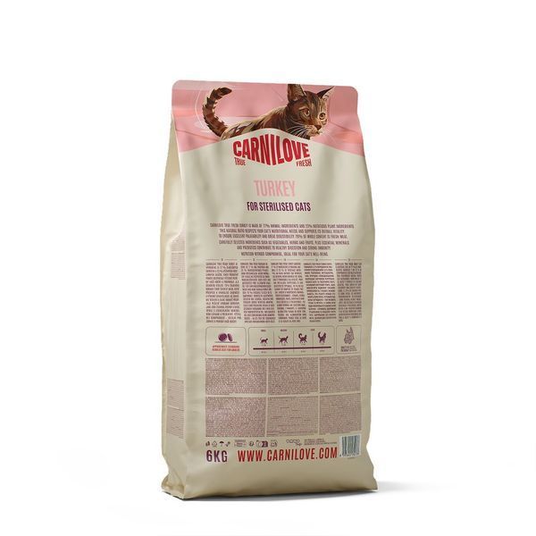 Сухой корм для стерилизованных кошек Carnilove True Fresh Sterilised с индейкой 173749 фото