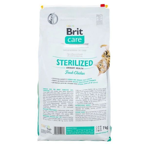 Brit Care Cat GF Sterilized Urinary Health сухой корм для стерилизованных котов с курицей 171286/0730 фото