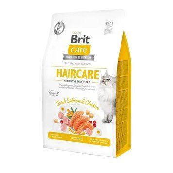 Brit Care Cat GF Haircare Healthy & Shiny Coat сухой корм для кошек уход за кожей и шерстью с лососем и курицей 171306/0884 фото