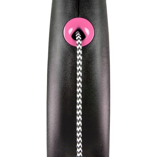 Повідець-рулетка для собак Flexi Black Design з тросом чорний з рожевим FL 033418 фото