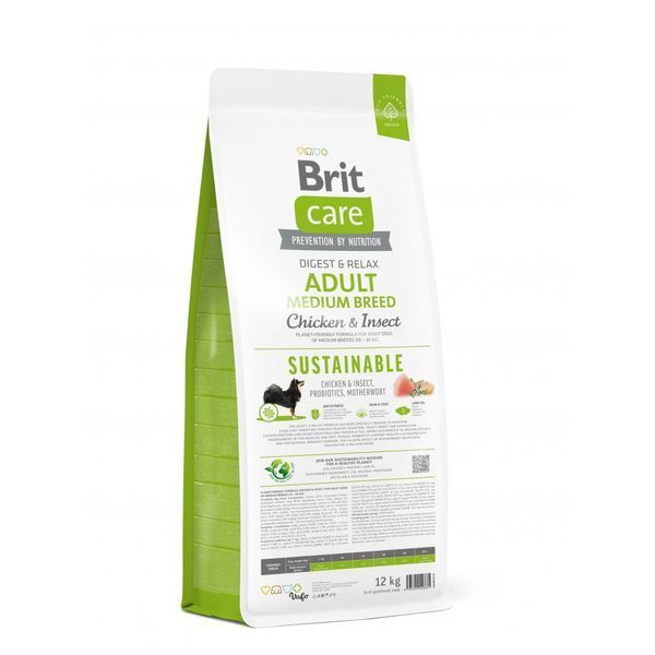Brit Care Digest and Relax Medium Breed Adult сухий корм для собак середніх порід з куркою та комахами 172177 фото