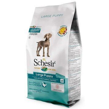 Schesir Dog Large Puppy сухой монопротеиновый корм для щенков крупных пород с курицей 8005852163004 фото