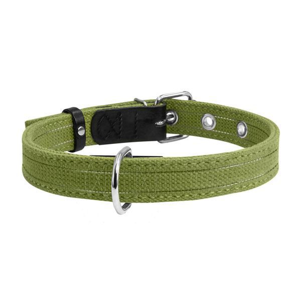 Брезентовий нашийник для собак Collar подвійний зелений 6139 фото