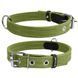 Брезентовий нашийник для собак Collar подвійний зелений 6139 фото 1